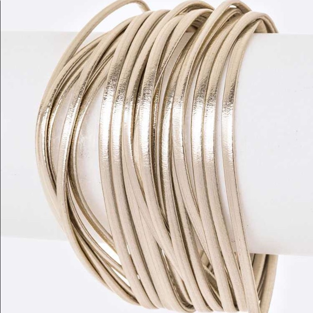 Metallic Faux Leather Magnetic Bracelet